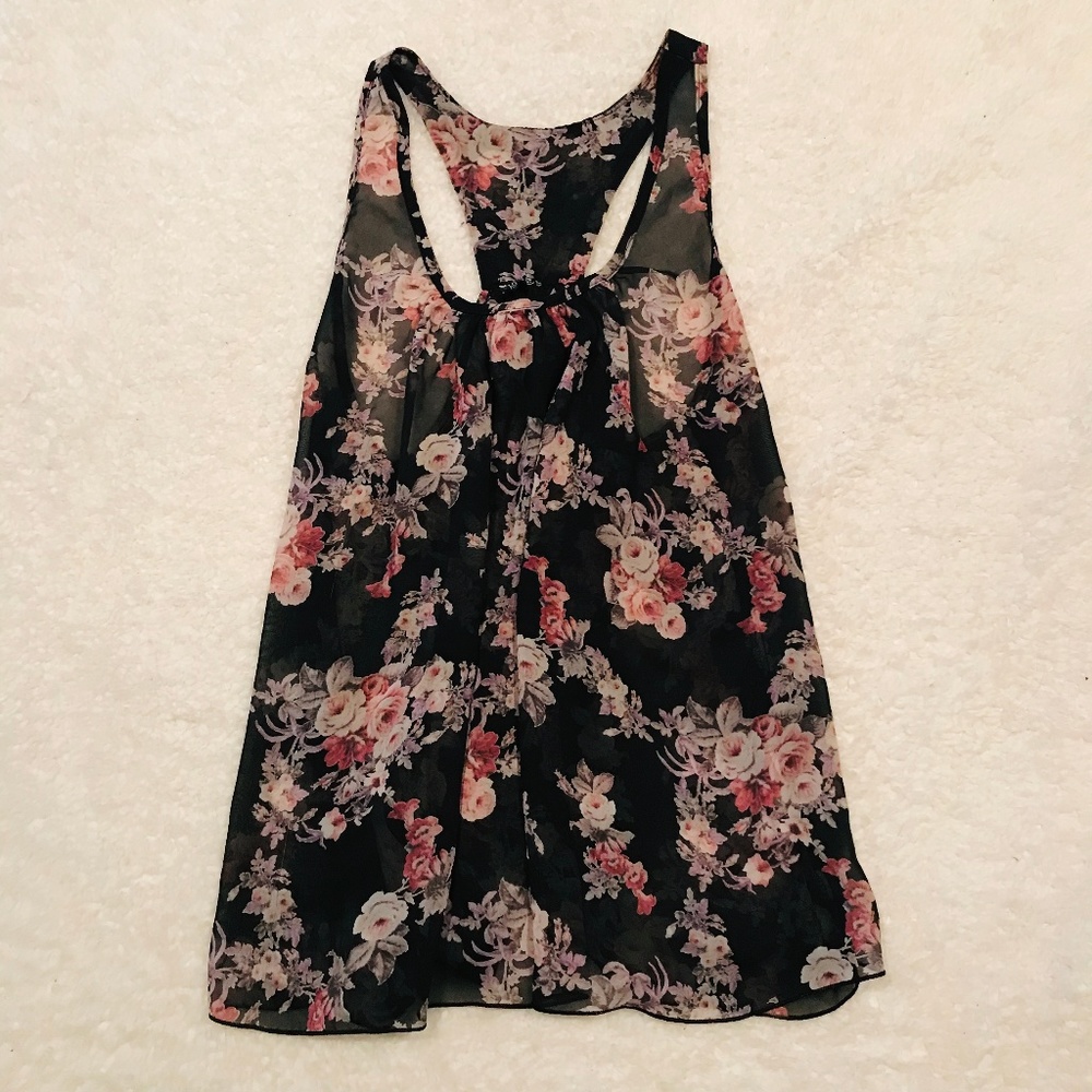 Sheer Floral Tank Top